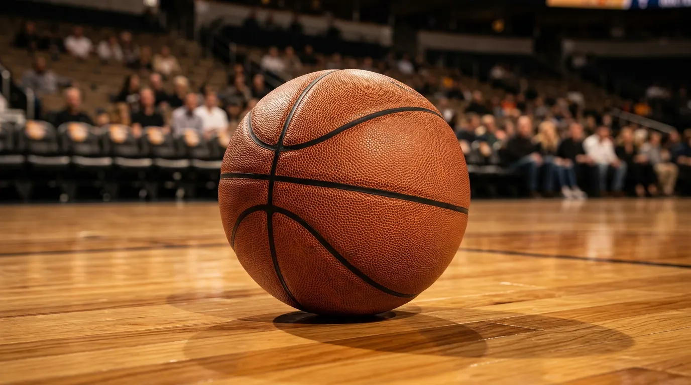 Basketball on hardwood court representing UK NBA betting market growth